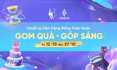 Bùng nổ chuỗi sự kiện cộng đồng sinh nhật Liên Quân 8 tuổi “Gom quà - Góp sáng”